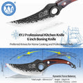 XYJ Forged Boning Knife Carbon Steel Full Tang Coffee w/ Sheath by Deal US