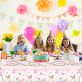 OU RUI 81Pcs Pink Butterfly Party Tableware Set Plates Napkins Tablecloth by Deal US