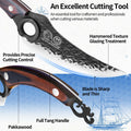 XYJ Forged Boning Knife Carbon Steel Full Tang Coffee w/ Sheath by Deal US