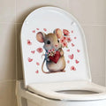 DIDOSOFT Mouse Love Petals Waterproof Toilet Cover Sticker Decals Color by Deal US