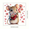 DIDOSOFT Mouse Love Petals Waterproof Toilet Cover Sticker Decals Color by Deal US
