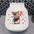 DIDOSOFT Mouse Love Petals Waterproof Toilet Cover Sticker Decals Color by Deal US