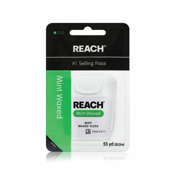 REACH Waxed Dental Floss Mint 55 yd 1 Pack PFAS Free Shred Resistant Green by Deal US