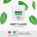 REACH Waxed Dental Floss Mint 55 yd 1 Pack PFAS Free Shred Resistant Green by Deal US