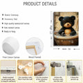 Cremooy Bathroom Bear Canvas Wall Art Funny Toilet Baby Bear 10x8 Canvas by Deal US
