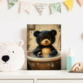 Cremooy Bathroom Bear Canvas Wall Art Funny Toilet Baby Bear 10x8 Canvas by Deal US