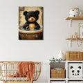 Cremooy Bathroom Bear Canvas Wall Art Funny Toilet Baby Bear 10x8 Canvas by Deal US