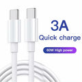 sawdca USB C to USB C Cable 3.3ft 3A 60W Fast Charging White by Deal US