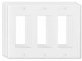 VJWEOU Decorative 3-Gang Light Switch Outlet Wall Plate Cover White 3 Pack by Deal US
