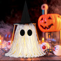 RoundFunny 12in Light Up Boho Ghost Halloween Decoration Witch Hat Black White by Deal US