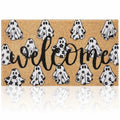 Dunzy Halloween Ghost Welcome Doormat Black Brownish Yellow 17x29 Rectangular by Deal US
