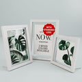 Latile Floating Picture Frames 3 Pc Glass Large 8x10 White UV Protection by Deal US