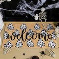 Dunzy Halloween Ghost Welcome Doormat Black Brownish Yellow 17x29 Rectangular by Deal US
