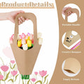 DIBALIYI 25 Pcs Kraft Paper Flower Gift Bags with Handle Brown Floral by Deal US