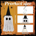 RoundFunny 12in Light Up Boho Ghost Halloween Decoration Witch Hat Black White by Deal US