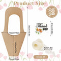 DIBALIYI 25 Pcs Kraft Paper Flower Gift Bags with Handle Brown Floral by Deal US