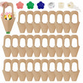 DIBALIYI 25 Pcs Kraft Paper Flower Gift Bags with Handle Brown Floral by Deal US