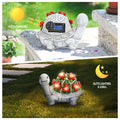 ENOU Solar Garden Turtle Statue Outdoor Patio Yard Decor Large Red Resin by Deal US