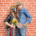 Maiteenly Halloween Couple Costume Set Painting Artist 8 Pcs Yellow Size Adult by Deal US