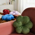 Xuyier Flower Shaped Velvet Throw Pillow 15in Black Floral Modern Decor by Deal US