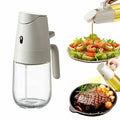 MDZF SWEET HOME Oil Sprayer 2 in 1 Olive Oil Dispenser 500ml White Glass by Deal US
