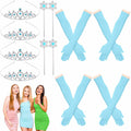 Croknit 16 Pcs Witch Party Favors Blue Pink Princess Crown Wands Gloves by Deal US