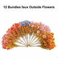 HyeFlora Artificial Fall Flowers Faux Mums with Eucalyptus 12 Bundles Multicolor by Deal US