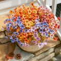 HyeFlora Artificial Fall Flowers Faux Mums with Eucalyptus 12 Bundles Multicolor by Deal US