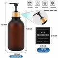 Amorettise Black Plastic Soap Dispenser Bottles 16.9oz 6 Pack Bamboo Pump by Deal US