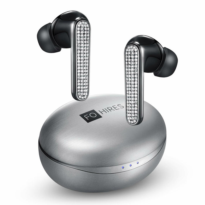 FOHIRES Diamond S Wireless Earbuds Rhinestone Handcrafted Black by Deal US