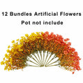 Guagb 12 Bundles Artificial Fall Flowers Faux Mums Silk Orange Yellow by Deal US