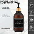Amorettise Black Plastic Soap Dispenser Bottles 16.9oz 6 Pack Bamboo Pump by Deal US