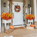 Guagb 12 Bundles Artificial Fall Flowers Faux Mums Silk Orange Yellow by Deal US