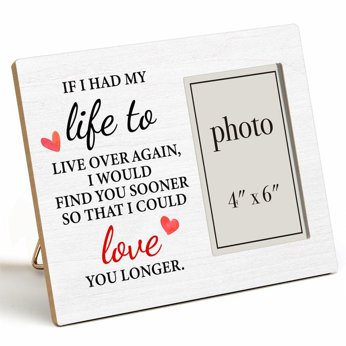 QZJ Anniversary Wood Picture Frame Multicolour 4x6 Inch Wedding Valentines Gift by Deal US