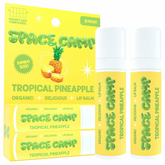 Space Camp Wellness Jumbo Lip Balm Tropical Pineapple Organic 2 Pack by Deal US