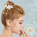 SHIYANG Handmade Camellia Floral Hair Clips White 1 Pair Copper SYFJ03 by Deal US