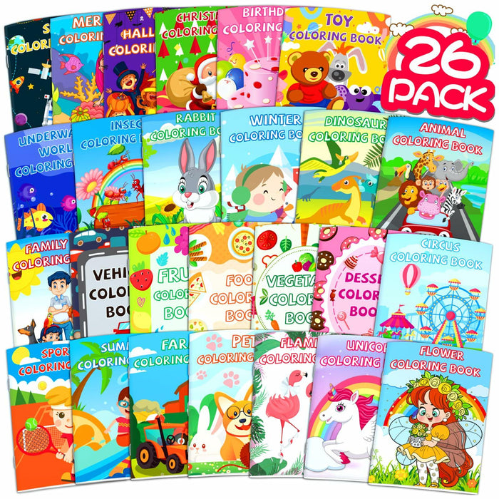 Glkuii 26Pack Small Kids Coloring Books Ages 2-12 Unicorn Dinosaur Animals by Deal US
