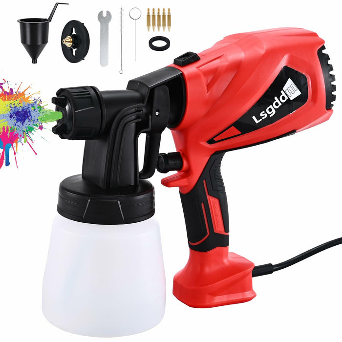 Electric Paint Sprayer with 6 Copper Nozzles & 3 Patterns for DIY Use by Deal US