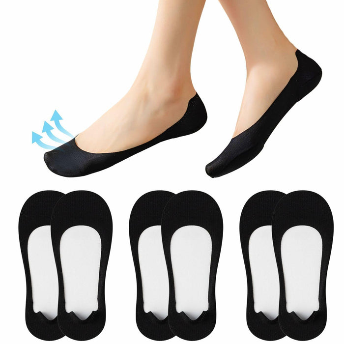 Soxbang 3 Pack No Show Socks Ball-of-Foot Cushion Ultra Low Cut Black Size 5-7.5 by Deal US