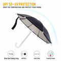 FantasyBear UV Protection Phone Umbrella Adjustable Suction Cup Stand Dark Blue by Deal US