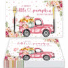 Andrain 50pcs Pumpkin Disposable Paper Placemats 11x17in Pink Flowers