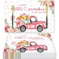 Andrain 50pcs Pumpkin Disposable Paper Placemats 11x17in Pink Flowers by Deal US