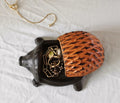 BSTWISH Iron Hedgehog Key Hider Outdoor Garden Decoration Red by Deal US
