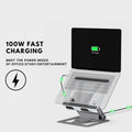 QFI-Cyber 360° Portable Laptop Docking Station USB C Hub 4K HDMI RJ45 Gray by Deal US