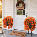 HyeFlora Bougainvillea Artificial Hanging Flowers 2pcs Orange UV Resistant by Deal US