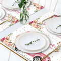 Andrain 50pcs Pumpkin Disposable Paper Placemats 11x17in Pink Flowers by Deal US