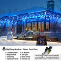 Nielfoi 66ft Icicle Lights 640 LED Blue White Outdoor Indoor Twinkle Curtain by Deal US