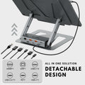QFI-Cyber 360° Portable Laptop Docking Station USB C Hub 4K HDMI RJ45 Gray by Deal US
