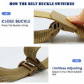Sworew Men’s Tactical Nylon Belt Adjustable Web Non-Metal Buckle Khaki 54in by Deal US