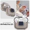 Nimuw Secure Lock Airpods Pro 1st/2nd Gen Case Soft TPU Clear Grey by Deal US